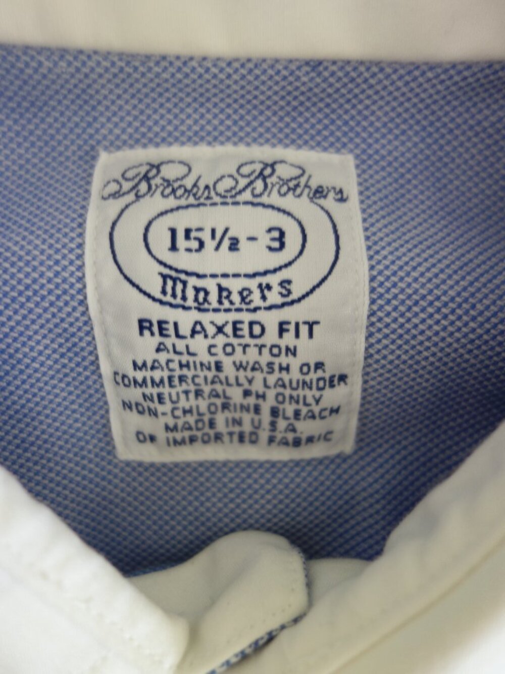 Vntg BROOKS BROTHERS Relaxed Fit Cotton Long Sleeve Button Shirt – 15-1/2 – 3 - Picture 2 of 7
